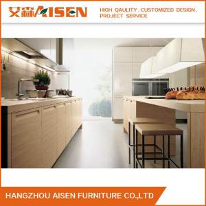 Linear Style Hot Selling Wood Veneer Kitchen Cabinet
